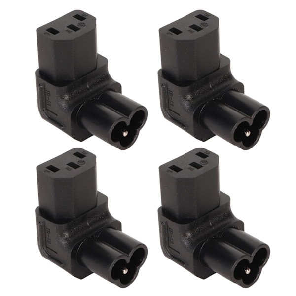 4-pack IEC320 C6 till IEC320 C13 Strömadapter Plug and Play C6 till C13 Vinkelrät 90 Grader Strömadapter för UPS PDU Server