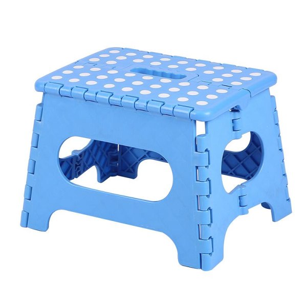 Pakke med 1, blå（35*25*22cm）-Home Foldbar skammel til børn - Letvægts plastik foldbar skammel til køkken, badeværelse og stue