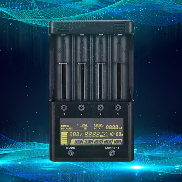 LiitoKala Lii-500S 4 Slots LCD Batterioplader til Lipo Ni MH 18650/26650/14500/Aa AAA (EU)
