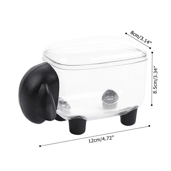 Mini Plast Bomuldsvat Pinde Opbevaringsboks Sød Får Støv-tæt Kosmetisk Bomuld Opbevaringsboks Husholdning Desktop Organizer