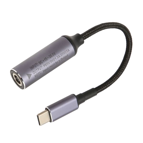 DC 6.0mmx3.7mm Input til Type C Strømkabel Hun til Han 100W Type C Strøm PD Ladekabel til Tablets Laptops Telefoner