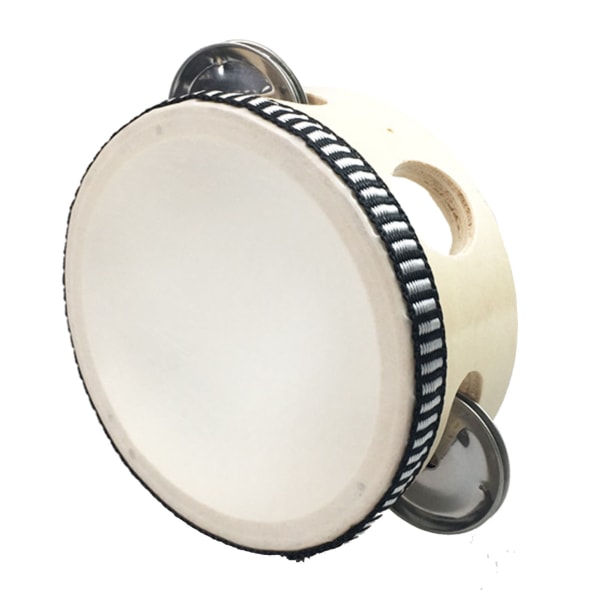 Trä handhållen tamburin pedagogisk bärbar klarljud percussion tamburintrumma för prestanda 8in