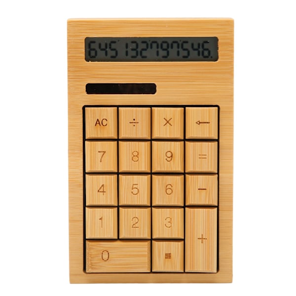 Puinen laskin aurinkokennolla ja paristolla, 18 näppäintä, suuri LCD-näyttö, 12-numeroinen laskin toimistoon, kouluun ja kotiin