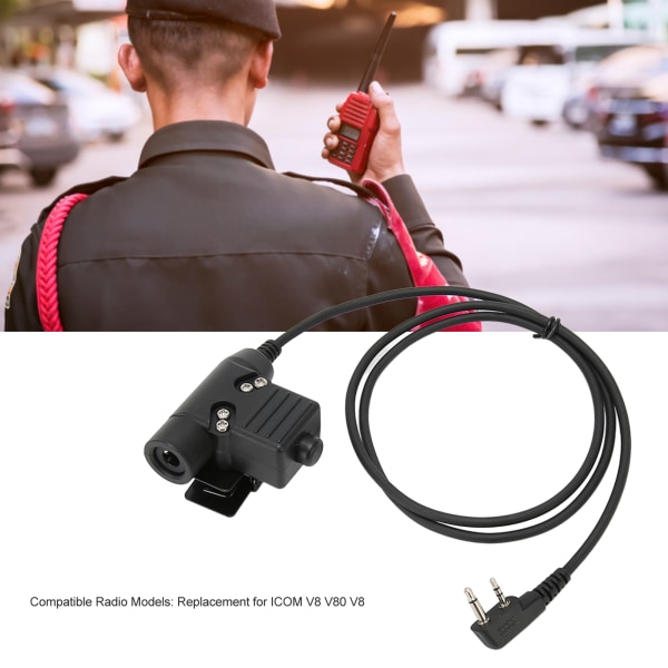 Clear Sound Walkie Talkie Earpiece Adapter för Icom V8 V80 V82 - Push To Talk Radio Headset utbyte