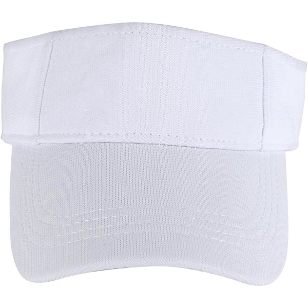 Vit-58cm-Visor Cap Golf Visir Bomull Andas Justerbar Cap Topp Snabbtork Solhatt Strand Rese Bred brätte Anti UV UPF50