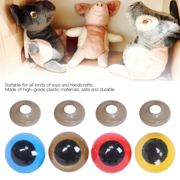 Säkerhetsögon av plast med tillbehör till brickor för gosedjur för dockor Leksaker Teddy Puppet18MM