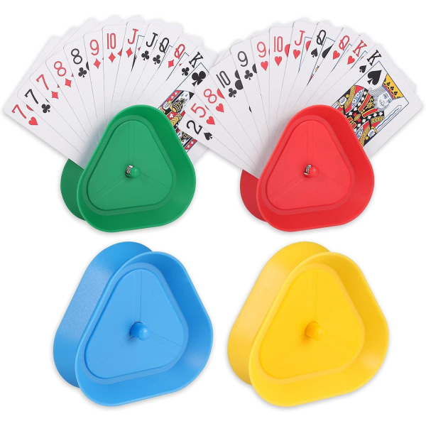 Håndfri Triangle Poker-kortholder - sett med 4