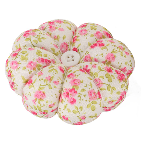 Nåldyna Pumpaform Söt Tecknad Utsökt Stark Fluffig Nålhållare med Elastiskt Armband Liten Blomma