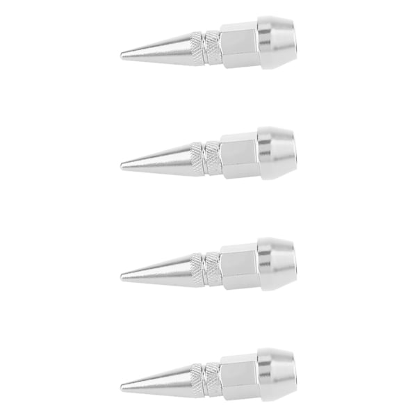 4 stk. Aluminium Legering Spids Hjul Dæk Ventil Stængel Bil Lastbil Luft Støv Dæksler Sølv