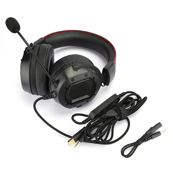K3 Sort Rød ABS Gaming Headset RGB Hovedtelefoner til PS4/Xbox one x/Xbox one/PC/Laptop/PSP/Tablet PC/IOS/Android Sort Rød (RGB Lys)
