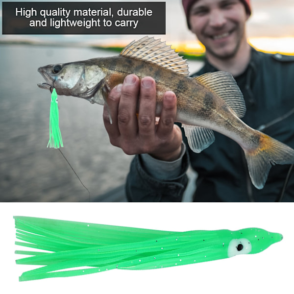 10st påse Ministorlek bläckfisk Form Fiskebete Lure Fiskeredskap Verktyg Luminous Green