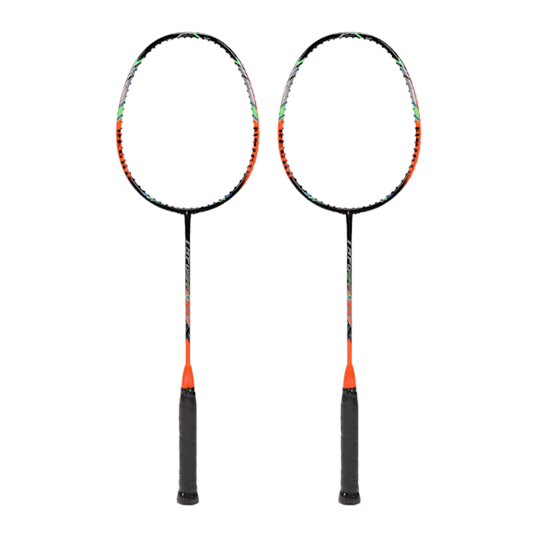2 st Badmintonracketar i Kolfiber, Ultralätta, för Vuxna, Träning, Tävling, Fritid, Orange