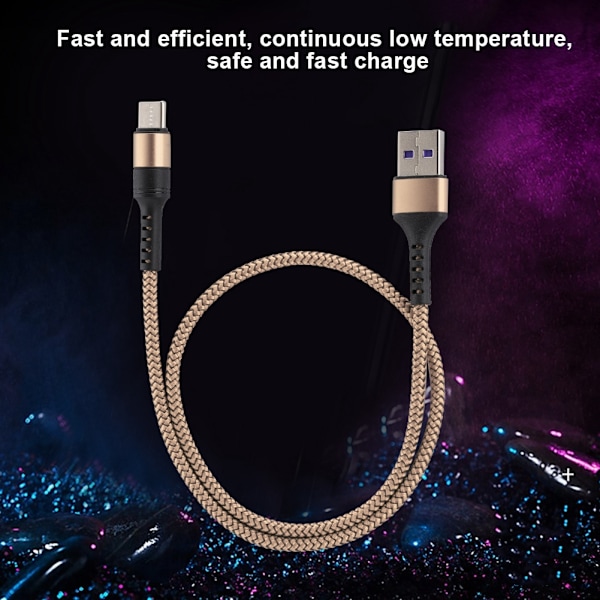5A Supersnabb Laddning Typ C Datakabel för Huawei P10/P10 plus p20/P20 Pro 0.5m (Gyllene)