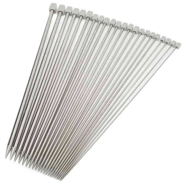 11 Par Enkeltspissede Strikkepinner Sett Flere Størrelser Enkeltspisset 35,5 cm Lengde Strikkepinner Sett for DIY Håndverk