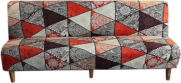 Armless Sofa Cover Stretch 2-Seater Sofa Bed Cover Foldable