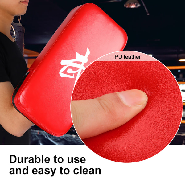 Slidstærkt PU-læder-fod-hånd-mål-stempelpude til boksning Kickboxing-træning (rød)