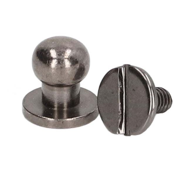200 Set Munknit Högglans 8x6mm Utsökt Hantverk Läder Chicago Skruvar Spik för DIY Kläder Väskor Skor Silver Svart