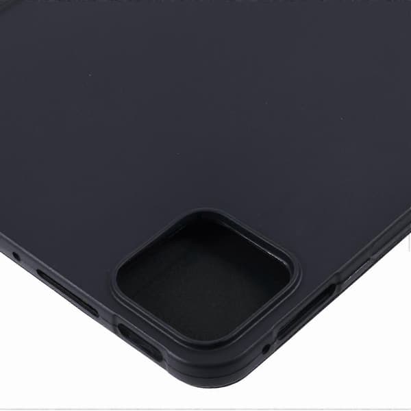 For Xiaomi Pad 7 Pro/Pad 7 Case PU Leather+Silicone Origami Stand Protective Shell - Black