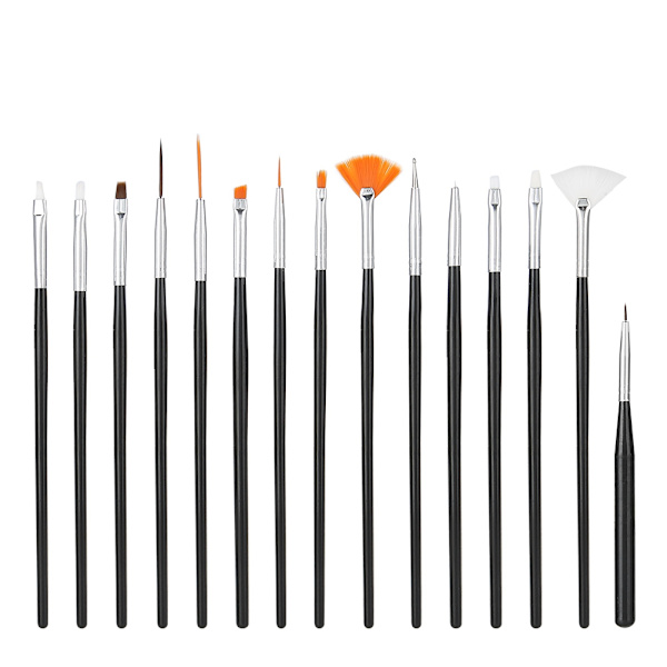 15 st DIY Nail Art Manikyr Penna Verktyg Kit Prickning Linje Ritning Målning Pensel Set
