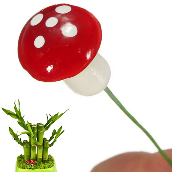 50 stk Mini Sopp Dekorasjon Miniatyr Hage Håndverk Små Kunstige Sopp