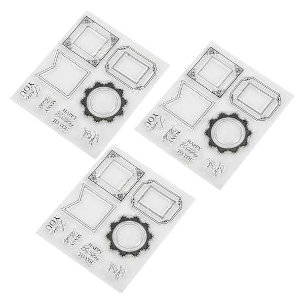 3 stk. Klare Stempler TPR Materiale Transparent Utseende DIY Laging Holdbar Gjenbrukbar Preging Kortlaging Verktøy