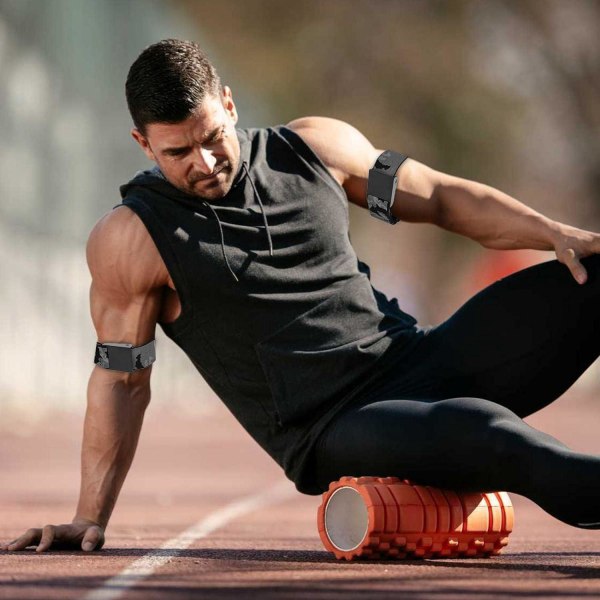 2stk-Fodbold Bicep Bands - Elastisk Biceps Bælte - Justerbar - Mænds hjemmefitness udstyr til ben, arme, skuldre, triceps, glutes
