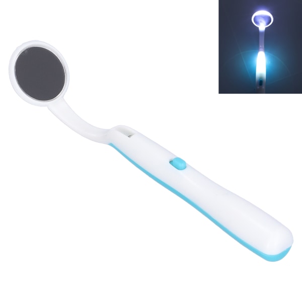 Anti-Dog plast Tandspegel Tandinspektion LED-ljusspegel Tandläkare Munvårdsspegel (blå)
