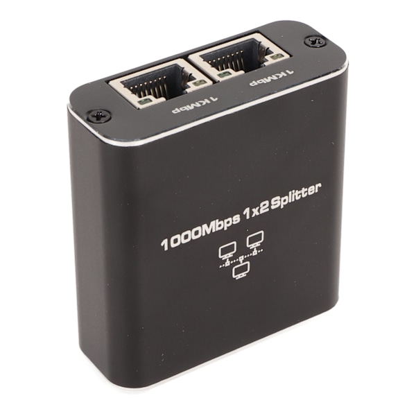 Ethernet Splitter RJ45 Netværksport 1 til 2 Porte Aluminium Legering Gigabit Netværksswitch 1000Mbps