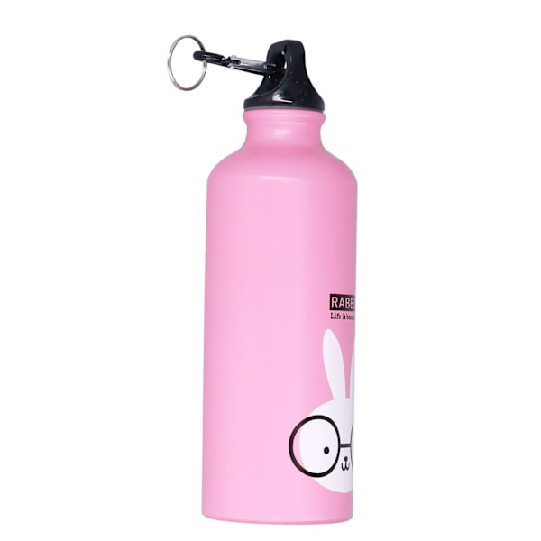 Barnvattenflaska söt tecknad 500ml aluminiumisolerad vattenflaska sportvattenkanna rosa kanin