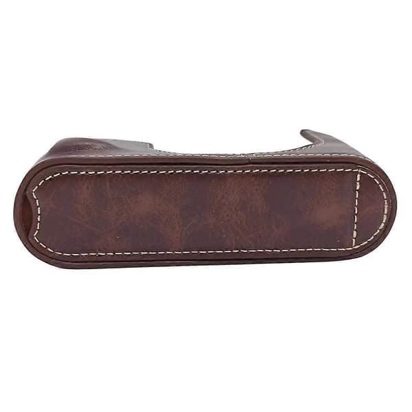 Leather Case with Bottom for Leica Q3 Camera, Easy Battery Replacement - Coffee