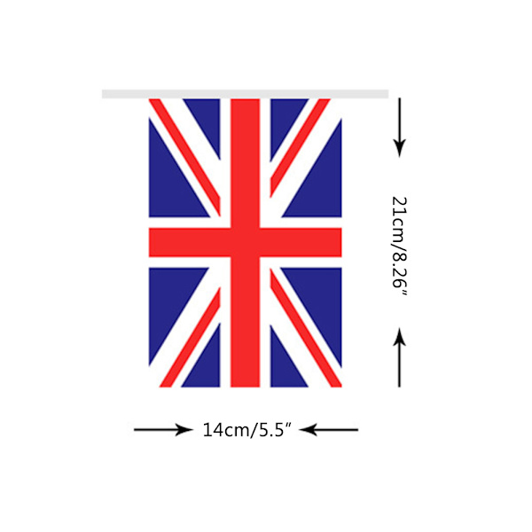Union Triangular Vimpler 25stk Britiske Flag 70-års Jubilæum England Flag Vimpler til Dronningens Platin Jubilæum Pub Royal Fest Dekoration