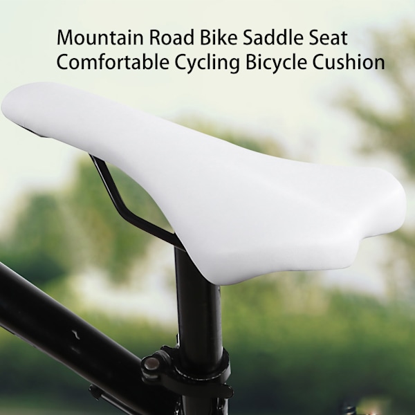 Mountain Road Bike Sadel Sits Bekväm Stötsäker Cykel Cykelkudde (Vit)