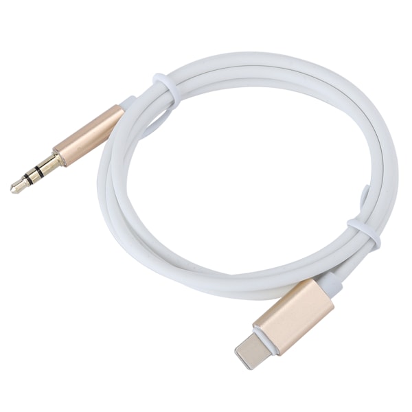 Bærbar lydkabel til køretøj til IOS-stik til 3,5 mm AUX-adapterstik til IOS/7/8/XGold og hvid (med pakke)