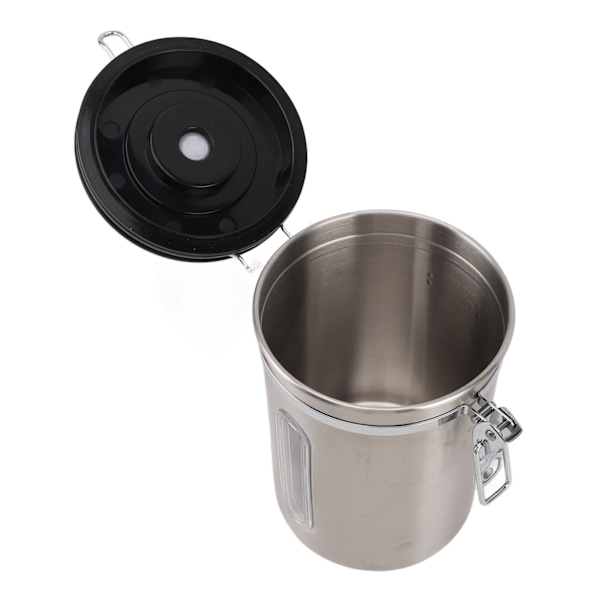 Kaffebeholder 1800ml 304 Rustfrit Stål Vindue Design En Vejs Udluftning med Ske Airtight Kaffebeholder til Kaffebønner Rustfrit Stål Farve