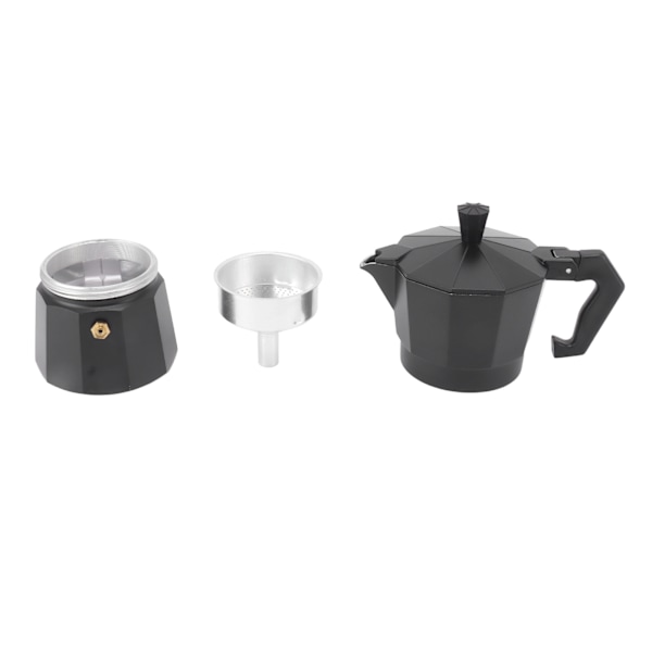Komfur Moka Pot Italiensk Håndbrygget Kaffemaskine Aluminiumlegering Køkken DIY Tilbehør Sort 300ml