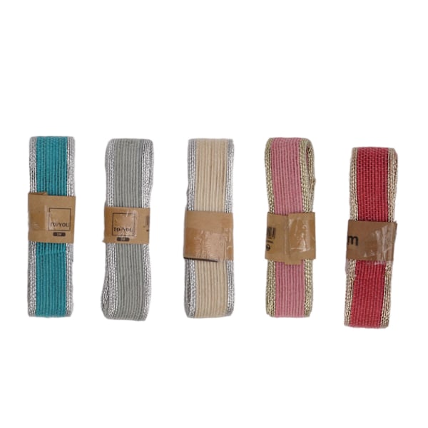 5 st Linneband Mjukt Slitstarkt Linne Material Olika Färger Bred Användning Färgat Linneband för Present Sömnad