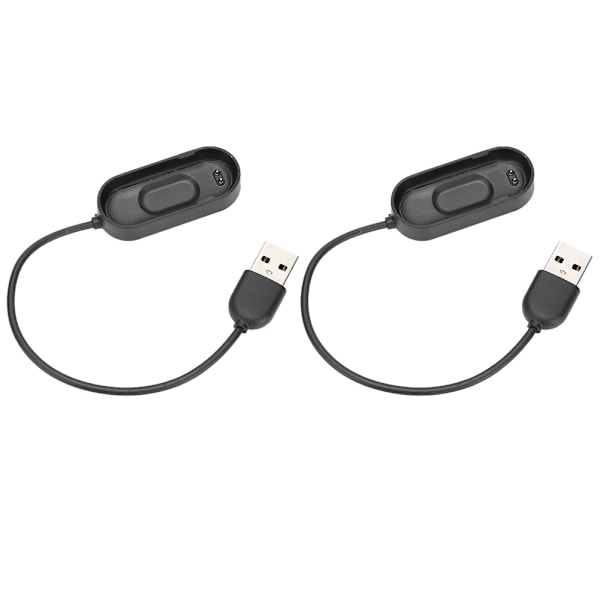 2 STK M4 Plastik Sort 4 Generations Armbånd Opladerkabel Opladningsdock til Xiaomi