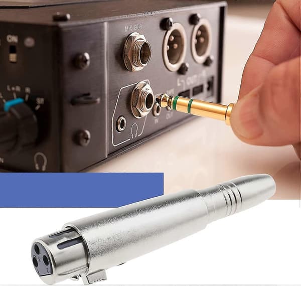 Mono Female Plug Socket Conversion Adapter Stereo Audio Microphone Mic Adapter Converter for Microphone Audio (1pc, Silver) cy