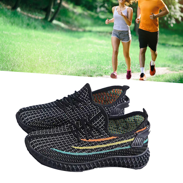 Sneaker Størrelse 39 Åndbar Mesh Blød Komfortabel Let at Matche Vandresko til Kvinder Daglig Brug H06 Sort