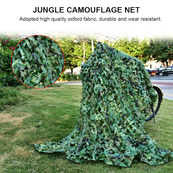 Army Jungle Kamouflage Nät Jakt Skytte Fiske Skydd Dölj nät (1,5M*7M)