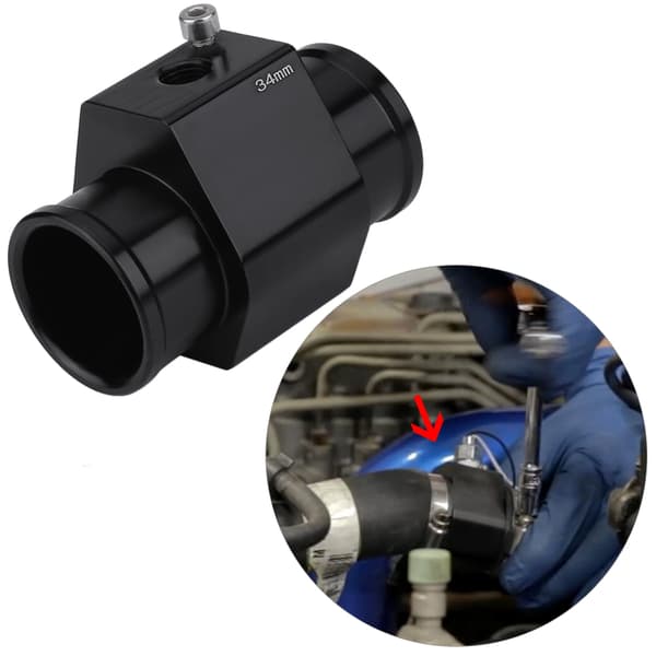 Bil Vand Temp Temperatur Samle Rør Slange Sensor Måler Adapter 34mm