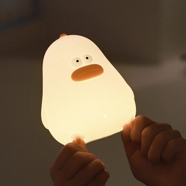 Little Fat Chicken LED-silikonlampa USB -laddningsdimningstid med sovlampa Sänglampa Ögonskydd för barn Nattljus