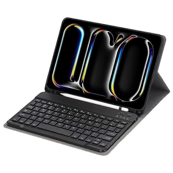 A13B Leather+TPU Tablet Case Bluetooth Keyboard Case with Pen Holder for iPad Pro 11 (2024)