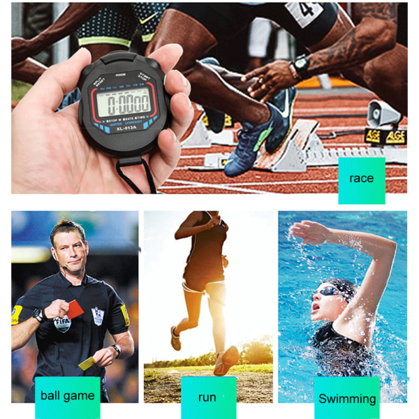 Stopur Timer Sports Stopur med Countdown Timer Kalender Vandtæt stødsikkert stopur til svømning Løbetræning