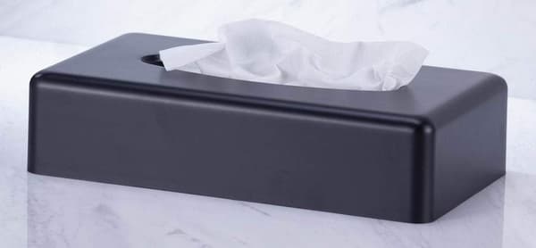 Tissueholder Sort, Rektangulær ansigtsservietholder Kleenex Flad Servietholder Badeværelse Bordplader