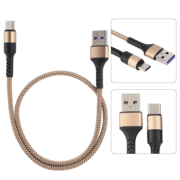 5A Supersnabb Laddning Typ C Datakabel för Huawei P10/P10 plus p20/P20 Pro 0.5m (Gyllene)