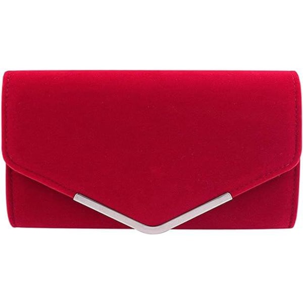 Punainen 26*15*6cm naisten iltakäsilaukku irrotettavalla samettiketjulla häihin