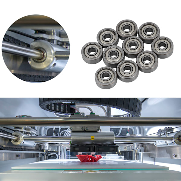 10 stk. Lejestål Lejer, 3D Printer Lejetilbehør, 624ZZ Mikrolejer