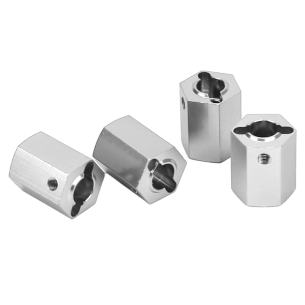 4 stk 12 mm Hex Hjulnav Adaptere Udskiftning af Aluminiumlegering RC Bildele med Nøgle til 1/10 Fjernstyret Bil Sølv