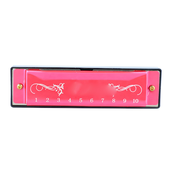 Munspel 10 hål 20 Tune C Key Professionell standard munorgan med case för barn Nybörjare Rose Red